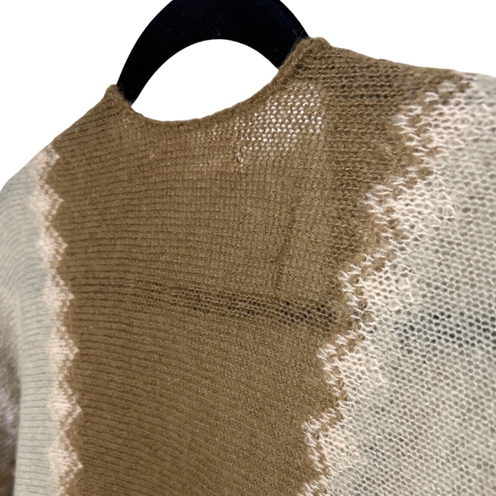 Anthropologie Wool Blend Open‎ Front Cardigan Sweater Tan Brown Pink XS S Boho - Picture 9 of 12